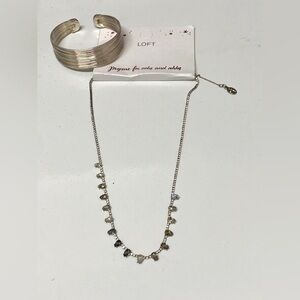 Sterling Silver Bracelet Bangle Cuff & New Loft Crystal Holiday